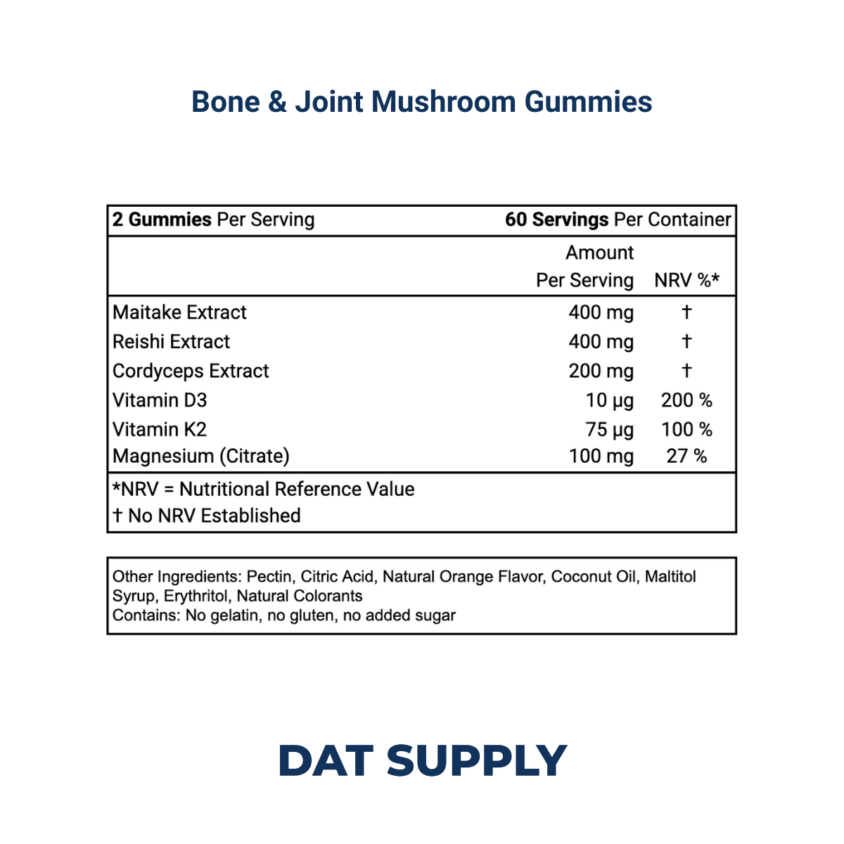 Bone & Joint Mushroom Gummies White Label Formula – Reishi & Collagen Support | DAT Supply