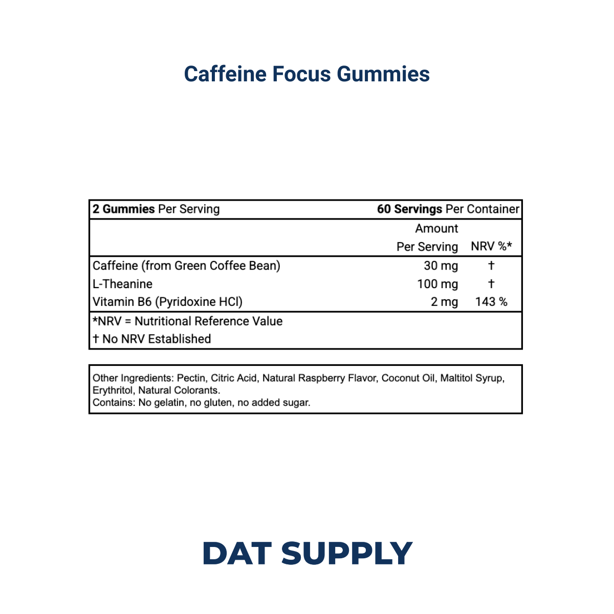Caffeine Focus Gummies White Label Formula – Caffeine + L-Theanine for Energy | DAT Supply