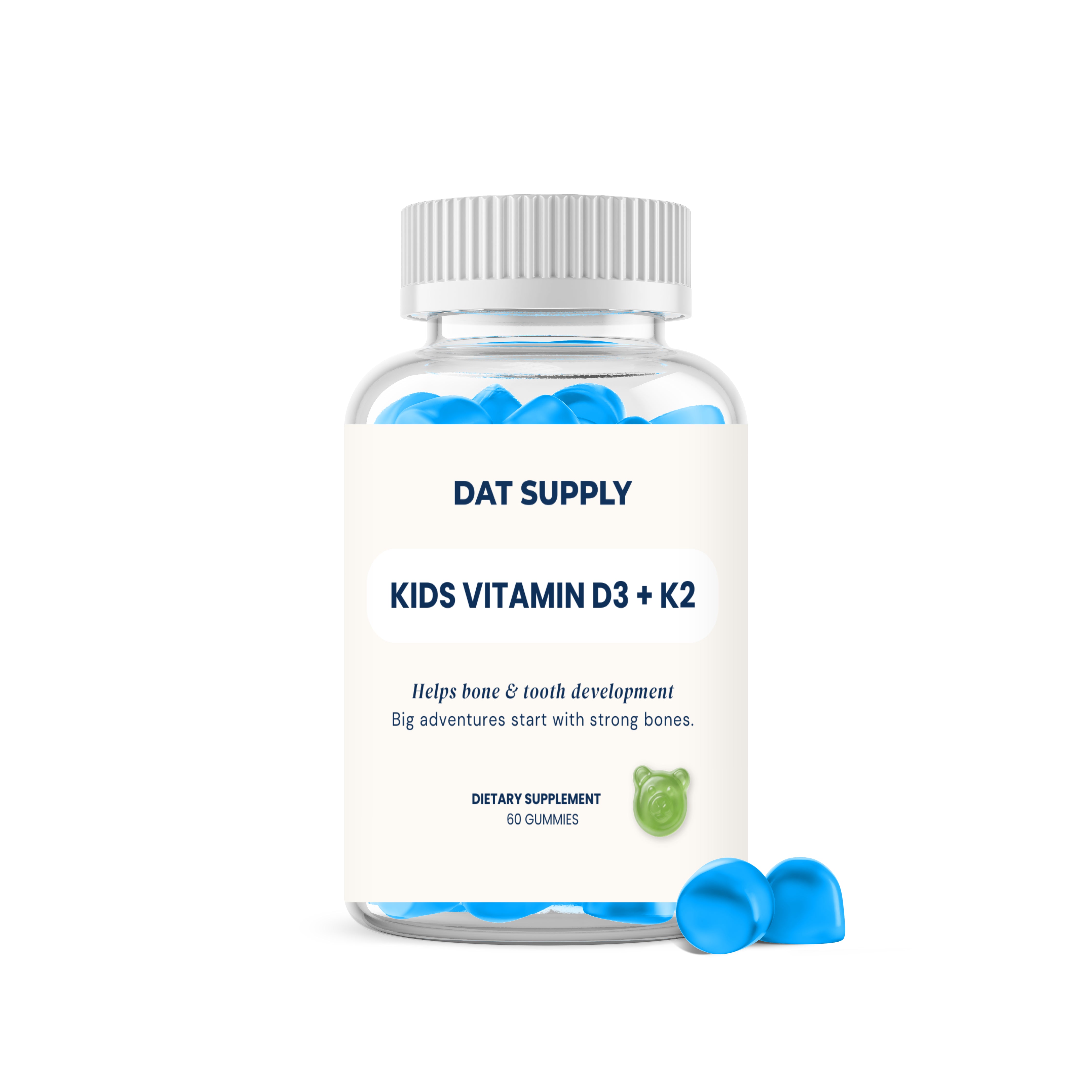 Kids Vitamin D3 + K2 Gummies - Formule White Label 