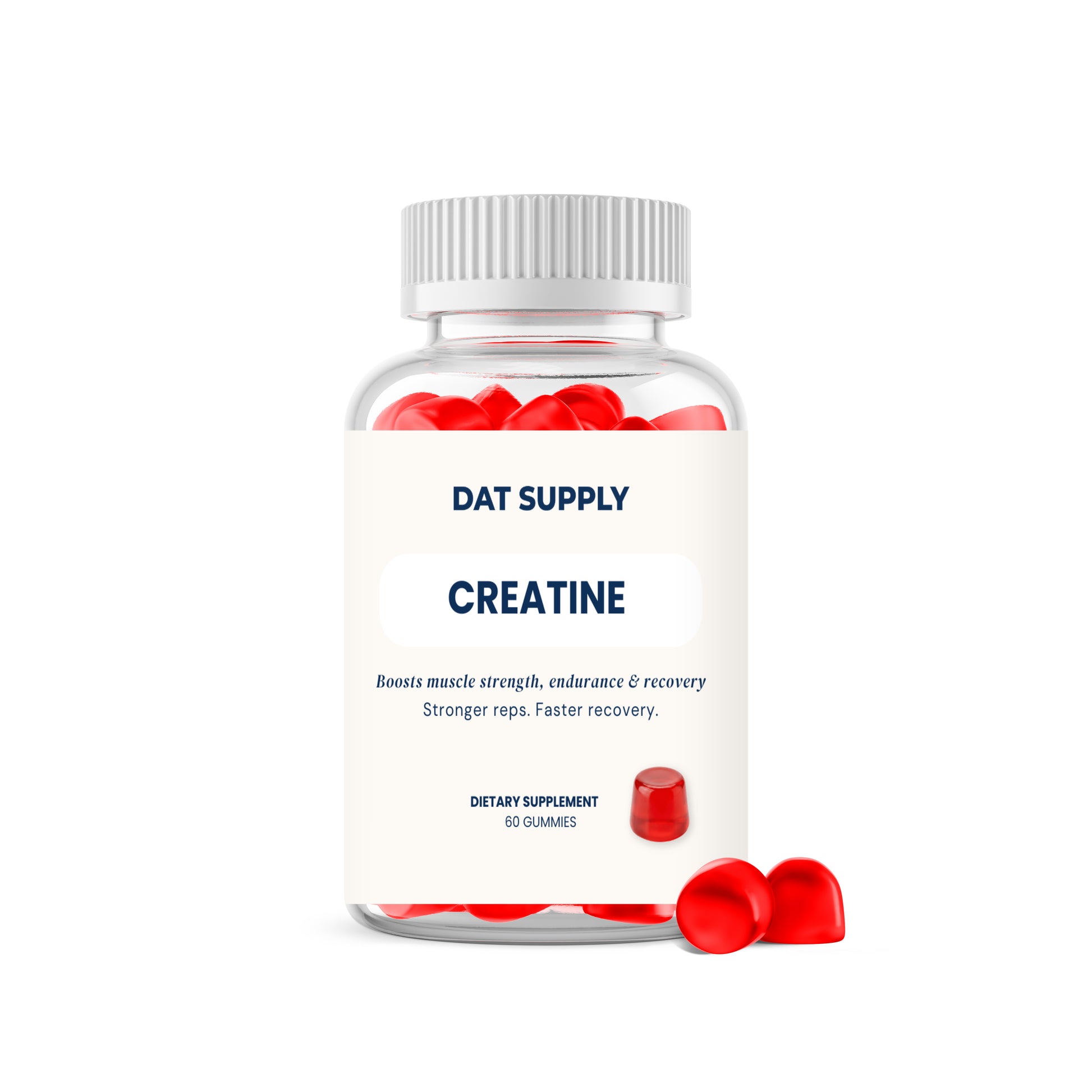 Creatine white-label gummies by DAT Supply – 5000 mg creatine monohydrate, EU private label