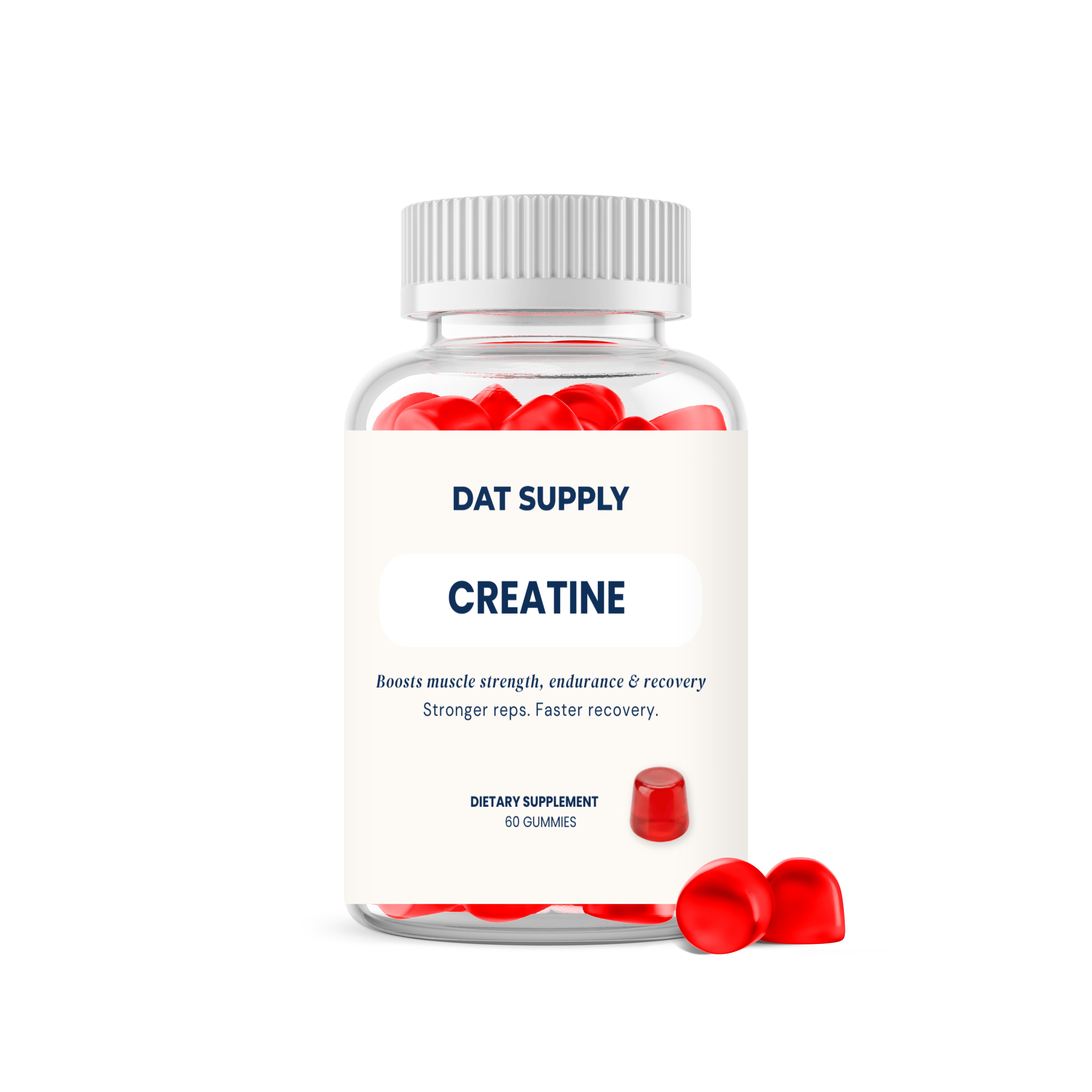 Creatine white-label gummies by DAT Supply – 5000 mg creatine monohydrate, EU private label