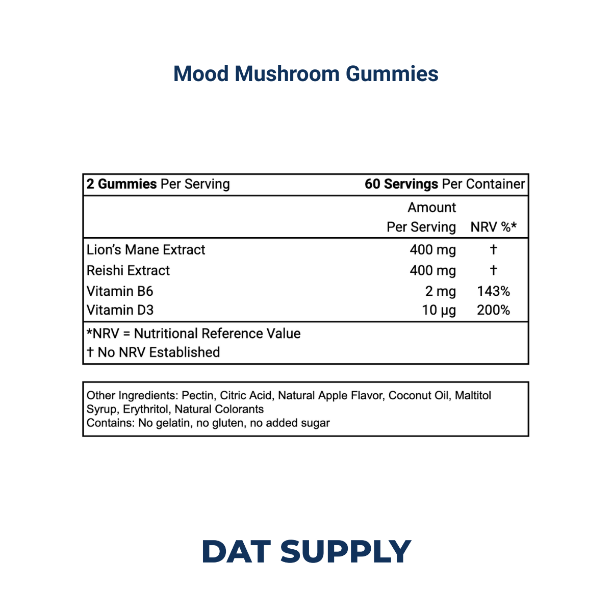 Mood Mushroom Gummies White Label Formula – Reishi, Cordyceps & Ashwagandha | DAT Supply