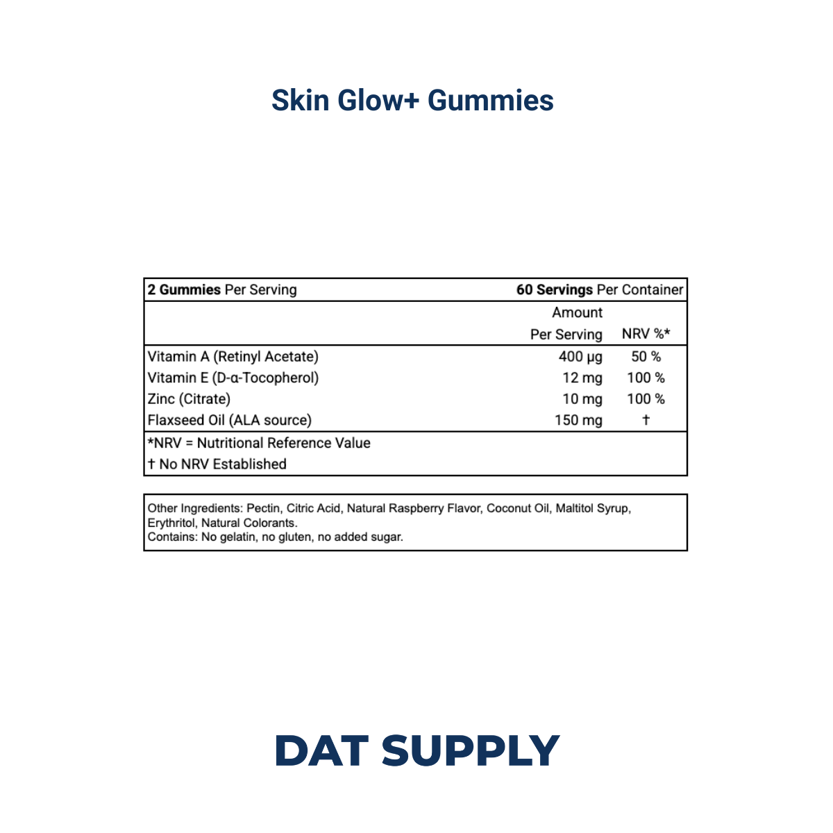 Skin Glow Gummies White Label Formula – Vitamins A, E & Zinc