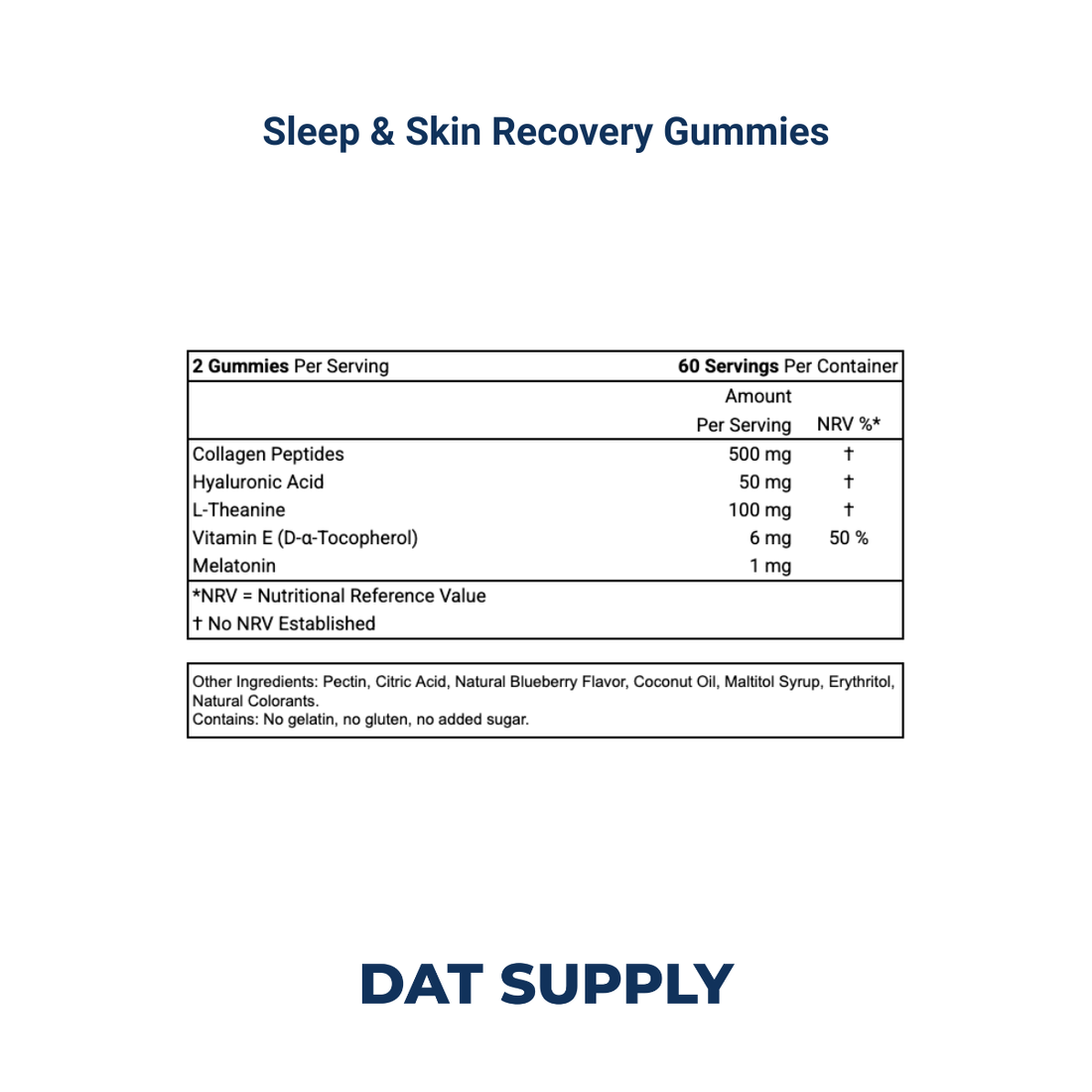 leep & Skin Recovery Gummies White Label Formula – Collagen + Hyaluronic Acid